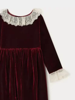 Bonpoint Flavie Dress Burgundy |Child Dresses