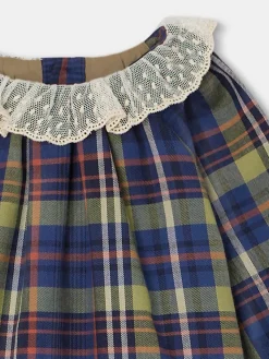 Bonpoint Flavili Dress Navy Tartan |Newborn & Baby Dresses