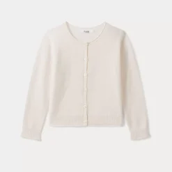 Bonpoint Girls' Cashmere Cardigan Milk White |Child Cardigans And Sweaters