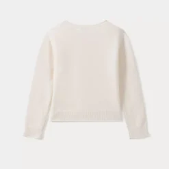 Bonpoint Girls' Cashmere Cardigan Milk White |Child Cardigans And Sweaters