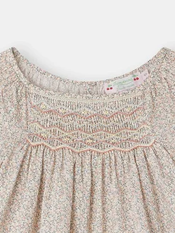 Bonpoint Grenade Smocked Blouse Pink |Child Tops