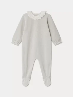 Bonpoint Heritier Pajamas Gray Blue |Newborn & Baby Onesies And Pajamas