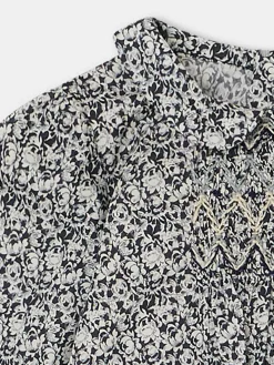 Bonpoint Julietti Smocked Blouse Navy |Newborn & Baby Tops