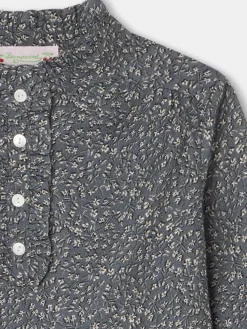 Bonpoint Juna Blouse Slate Grey |Child Tops