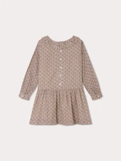 Bonpoint Mariela Dress Taupe Flowers |Child Dresses