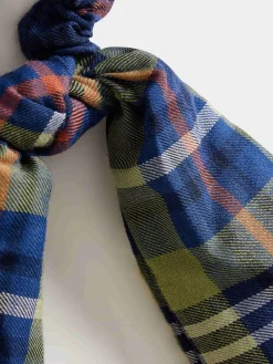 Bonpoint Maxinoeud Scrunchie Navy Tartan |Child Accessories