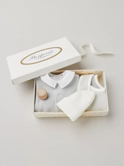 Bonpoint Prestige Prince Gift Set Gray Blue |Newborn & Baby Curated Newborn Gift Boxes