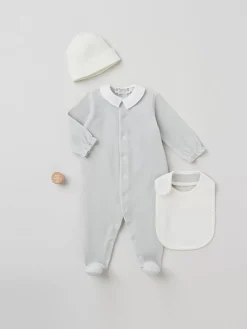 Bonpoint Prestige Prince Gift Set Gray Blue |Newborn & Baby Curated Newborn Gift Boxes