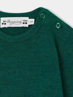 Bonpoint Pull Almire Vert |Newborn & Baby Sweaters And Cardigans