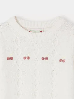 Bonpoint Pull Alphonza Blanc Lait |Child Cardigans And Sweaters