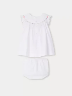 Bonpoint Robe Amantine Blanc Lait |Newborn & Baby Dresses