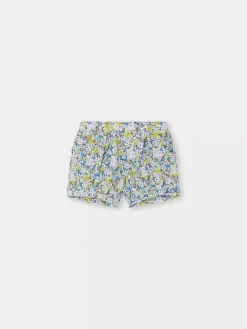 Bonpoint Short Square Fleur Bleu |Newborn & Baby Bloomers, Shorts, And Pants
