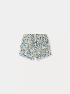 Bonpoint Short Square Fleur Bleu |Newborn & Baby Bloomers, Shorts, And Pants