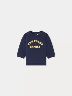 Bonpoint Sweat Dady Bleu Fonce |Newborn & Baby Sweaters And Cardigans