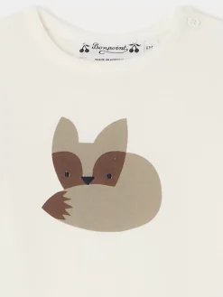 Bonpoint Tahsin Long-Sleeved T-Shirt White Milk |Newborn & Baby Tops