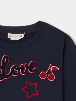 Bonpoint Talya Sweatshirt Navy |Child Sweatshirts