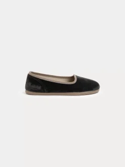 Bonpoint Tenise Slippers Slate Grey |Child Shoes
