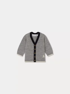 Bonpoint Teotim Cardigan Medium Heathered Gray |Newborn & Baby Sweaters And Cardigans