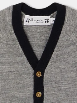 Bonpoint Teotim Cardigan Medium Heathered Gray |Newborn & Baby Sweaters And Cardigans