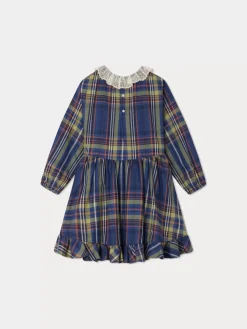 Bonpoint Thays Dress Navy Tartan |Child Dresses