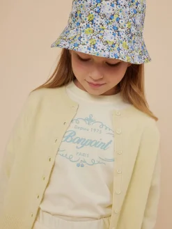 Bonpoint Theana Bucket Hat Blue Flowers |Child Accessories