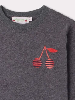 Bonpoint Theia T-Shirt Dark Mottled Grey |Child Tops