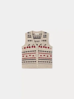 Bonpoint Thevy Cardigan Heathered Gray |Child Cardigans And Sweaters