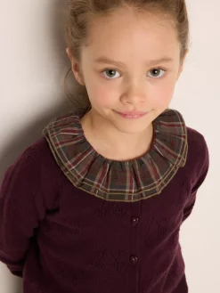 Bonpoint Thindra Cardigan Grape |Child Cardigans And Sweaters