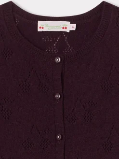 Bonpoint Thindra Cardigan Grape |Child Cardigans And Sweaters