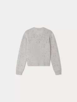 Bonpoint Thindra Cardigan Heathered Gray |Child Cardigans And Sweaters