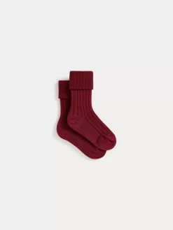 Bonpoint Thorild Ribbed Socks Plum |Child Socks And Underwear