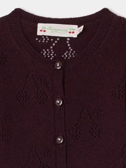 Bonpoint Tibile Cardigan Grape |Newborn & Baby Sweaters And Cardigans