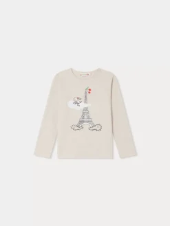 Bonpoint Tidjiane Long-Sleeved T-Shirt Heathered Gray |Child Tops