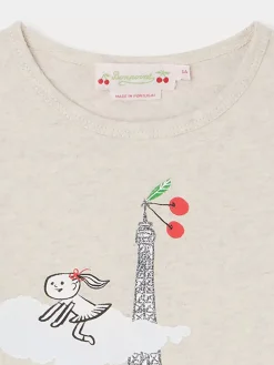 Bonpoint Tidjiane Long-Sleeved T-Shirt Heathered Gray |Child Tops