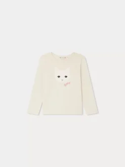 Bonpoint Tidjiane Long-Sleeved T-Shirt Alabaster White |Child Tops