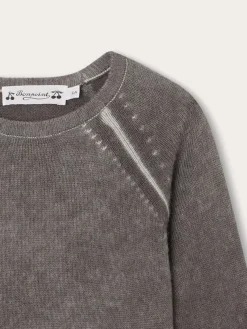 Bonpoint Tiego Sweater Mauve Gray |Child Cardigans And Sweaters